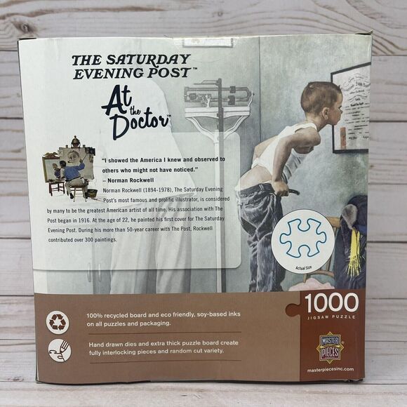 Masterpieces 1000 Piece Jigsaw Puzzle At the Doctor by Norman Rockwell NEW - Picture 4 of 10